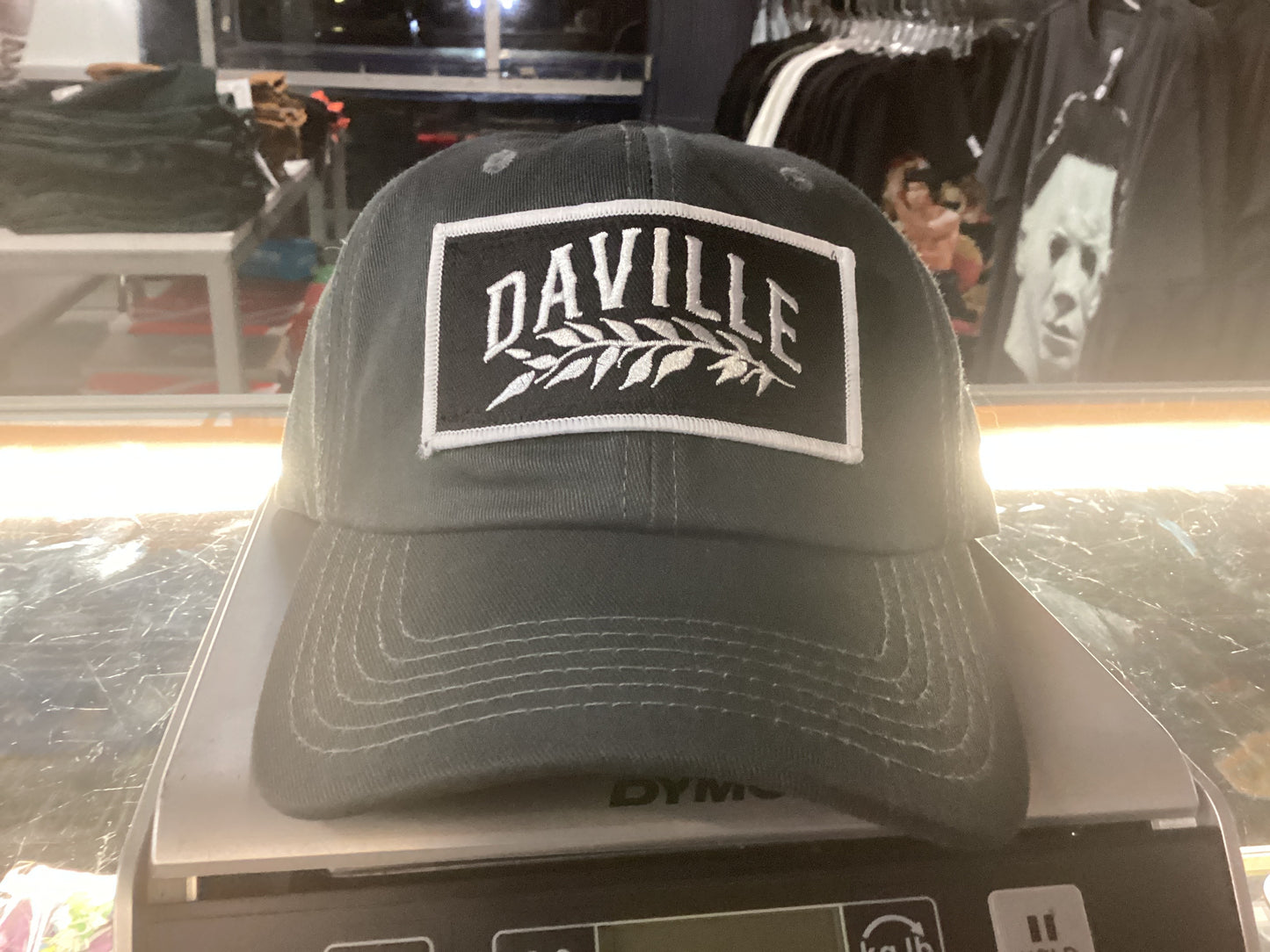 Daville dad hat with buckle strap Leaf logo grey
