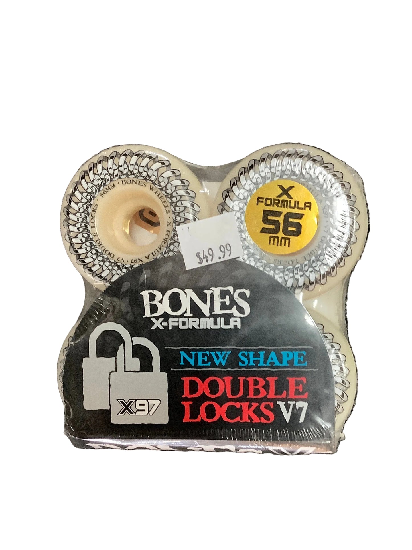 Bones X-FORMULA 56mm 97a NEW SHAPE DOUBLE LOCKS V7 Skateboard Wheels