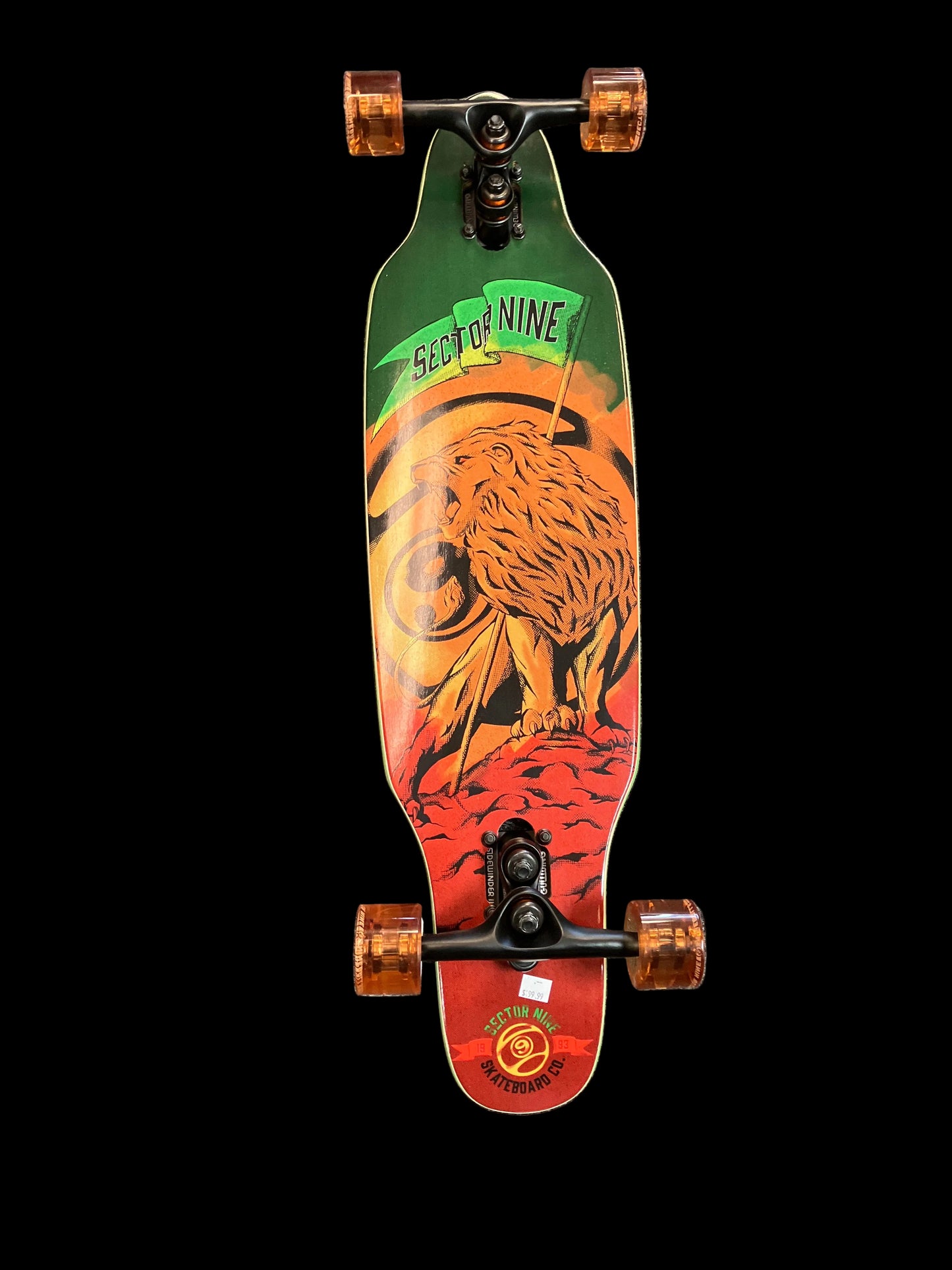 Sector 9 complete longboard skateboard mini Rasta 33” drop thur with Gullwing Sidewider surfskate complete