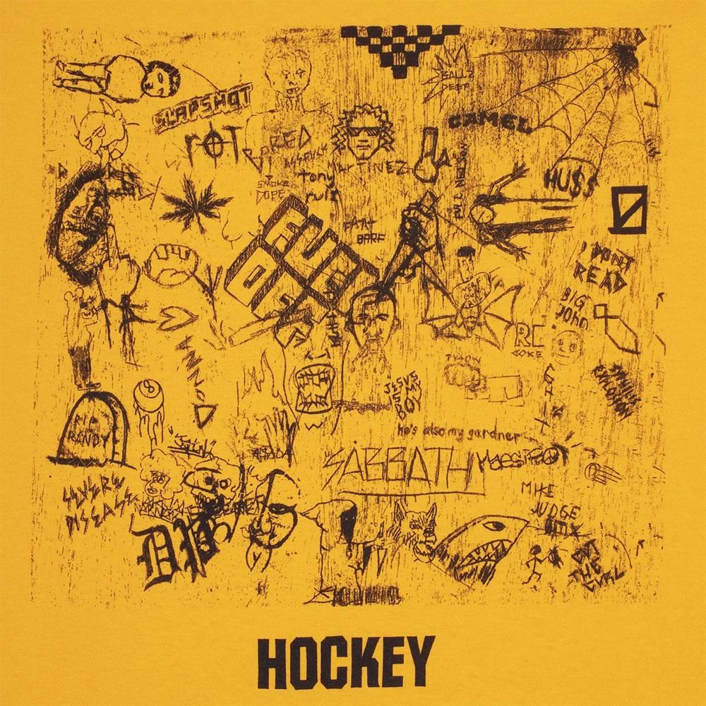 Hockey Desk Carve Graphic Long-Sleeve Shirt Yellow