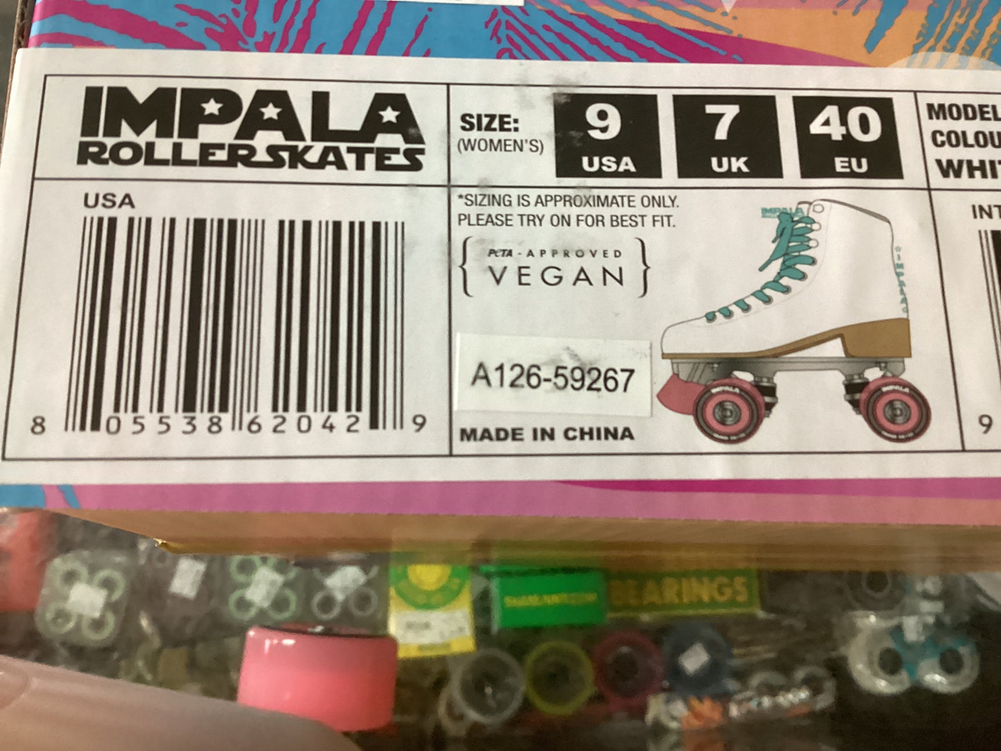 Impala Roller Skates White size 9