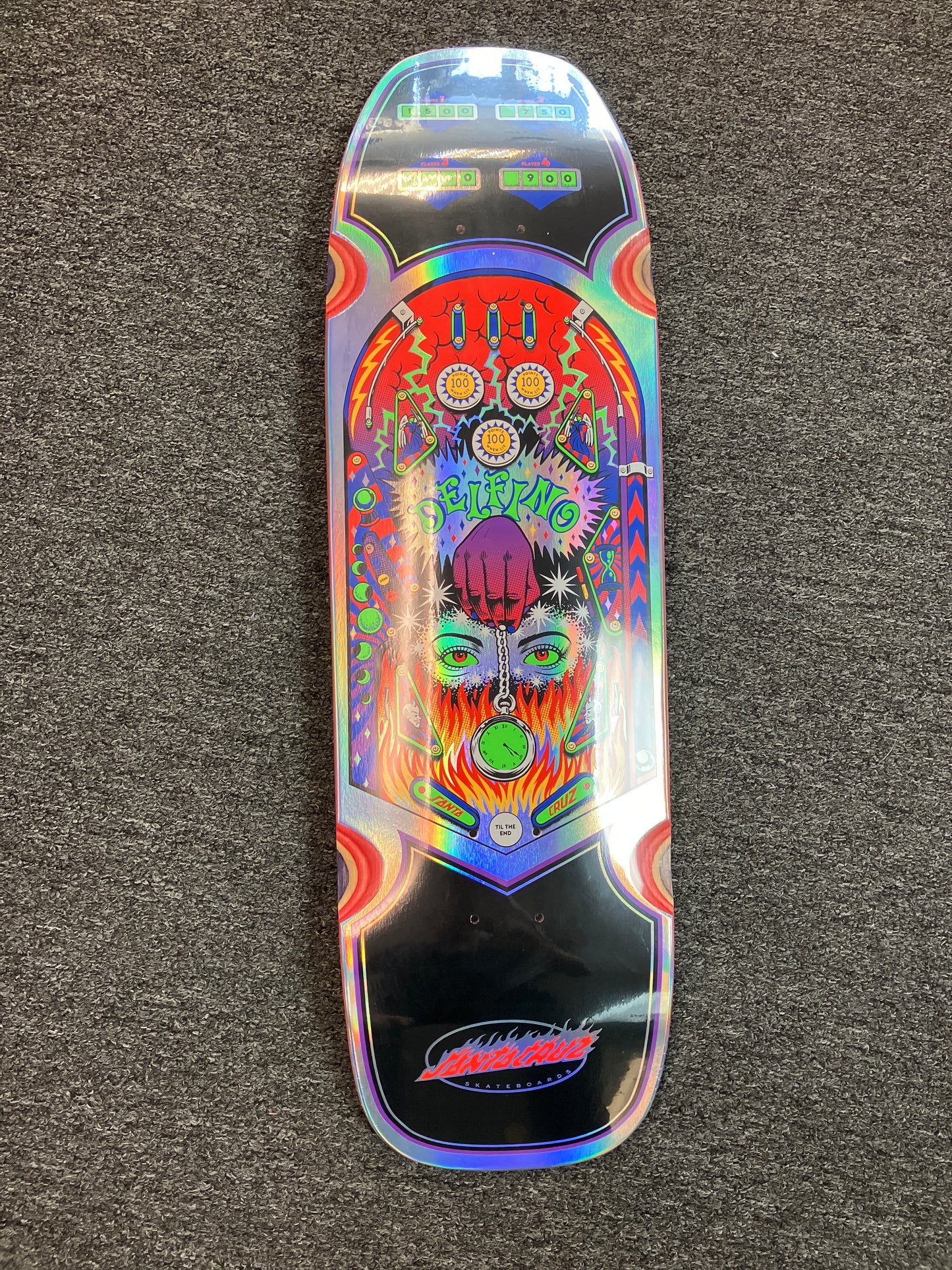 Santa Cruz 9.14 deck Delfino Pinball Pro Shaped