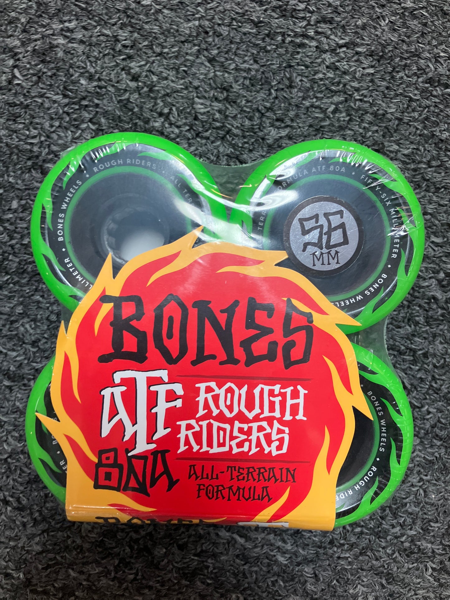 Bones 56mm wheels ATF Rough Riders 80A