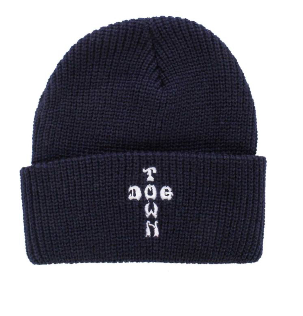 Dog town Cross letters Beanie Hat Navy
