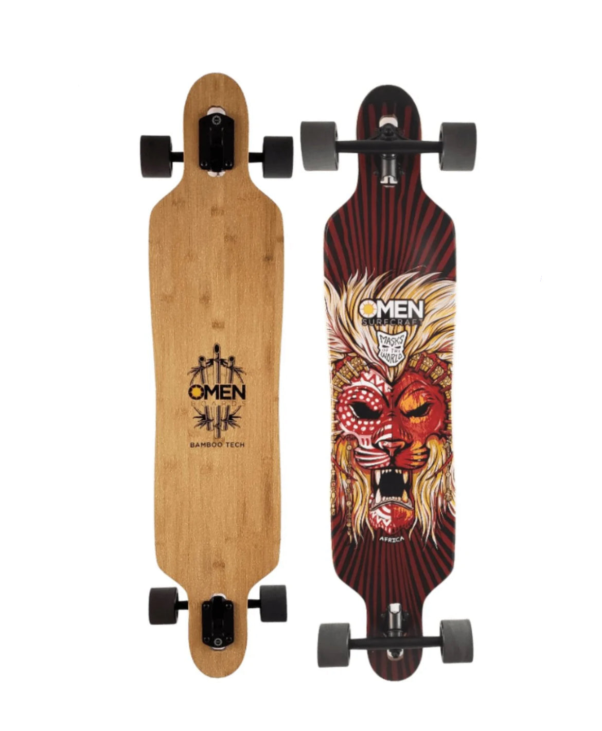 Omen Africa Mask 41.5" Drop Through with Flex Longboard Custom Complete