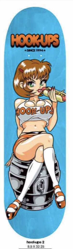 Hookups 8.5” skateboard deck Hoot Ups