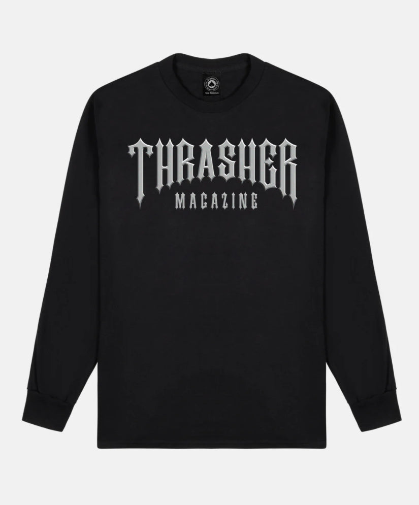 Thrasher Low Low Logo Long Sleeve Shirt Black Size Large