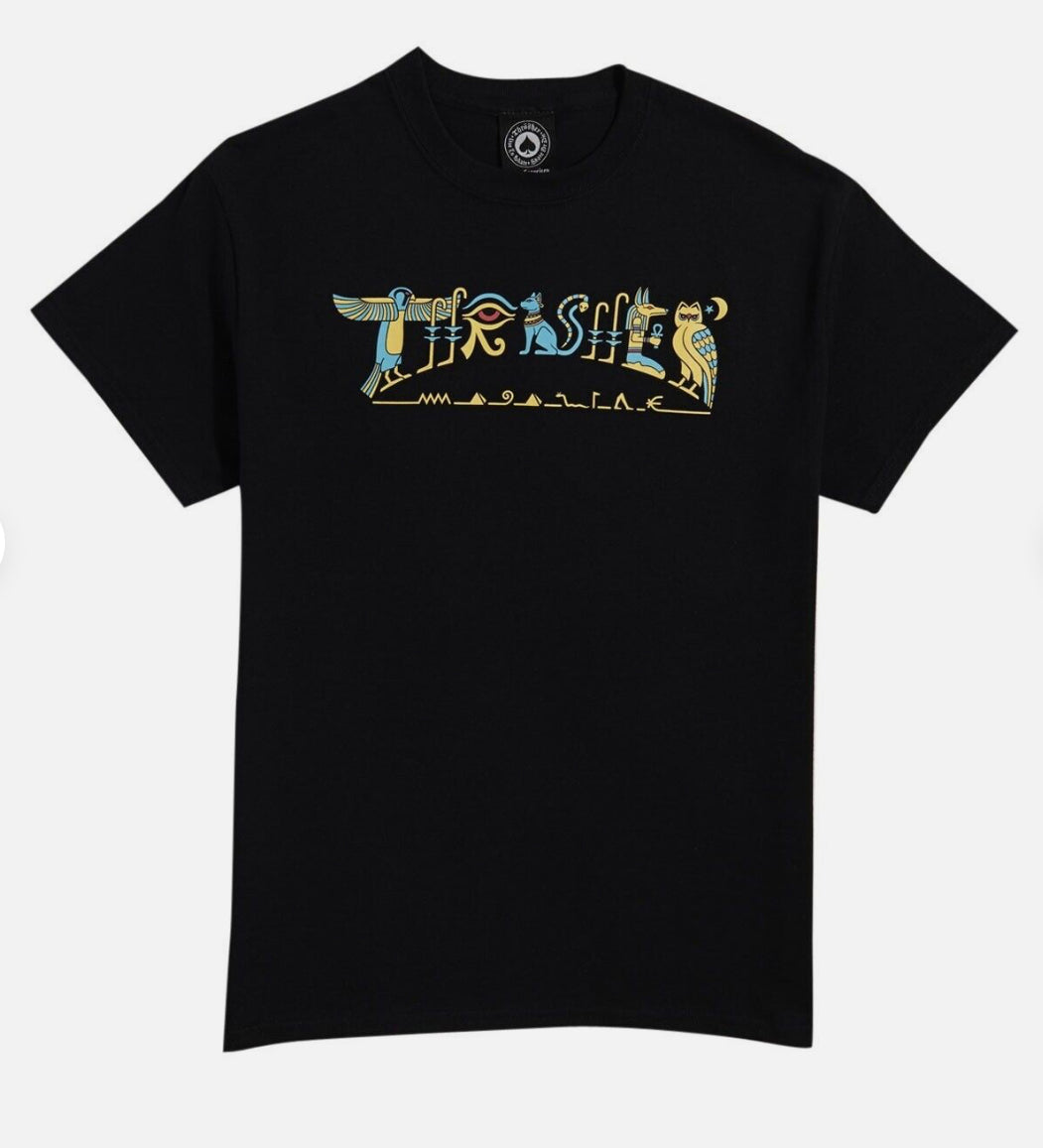 Thrasher hieroglyphics T shirt black size SMALL
