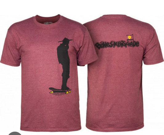 Bones Brigade Chin Tee Shirt Burgundy Heather