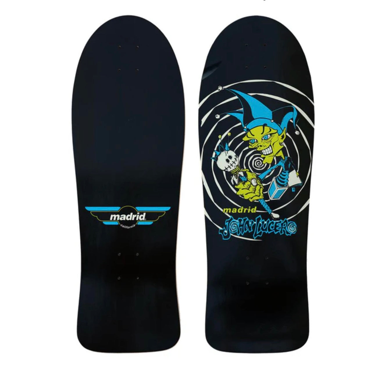 Madrid 10.25 skateboard deck John Lucero Jester Glow in the Dark Reissue Shaped deck