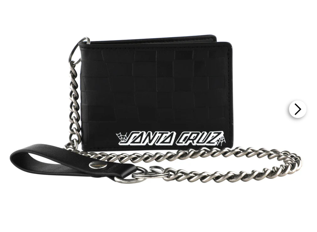 Santa Cruz Chain Wallet Check Web Strip Black