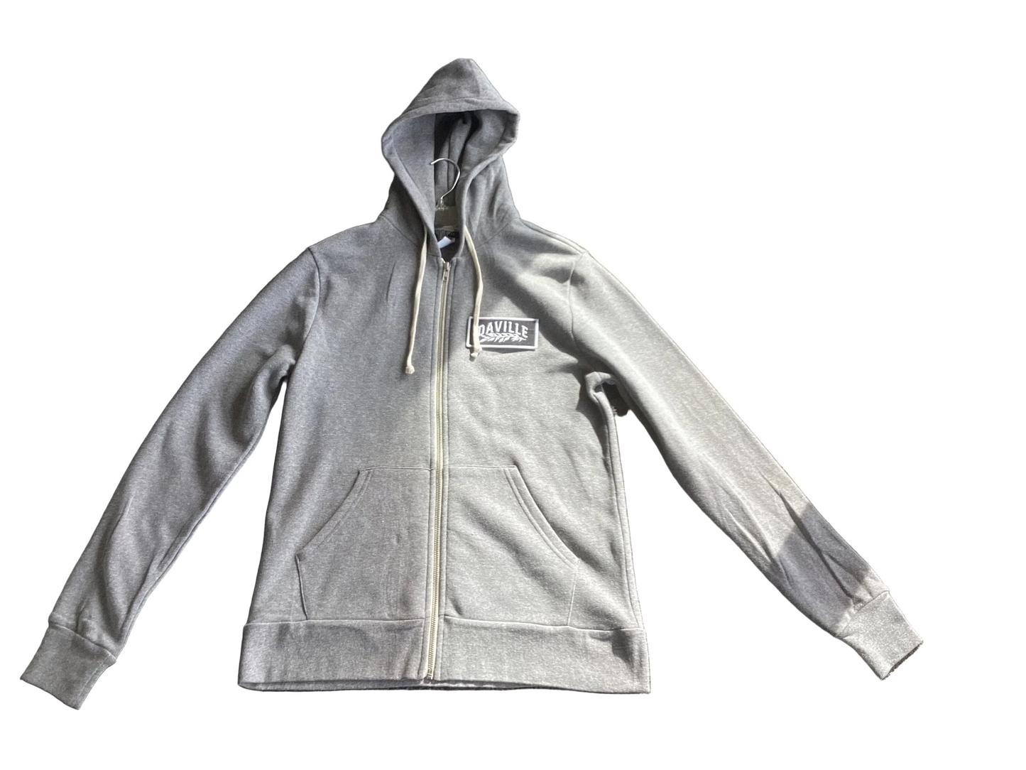 Daville Zip Up Hoodie Leaf Logo heather Grey