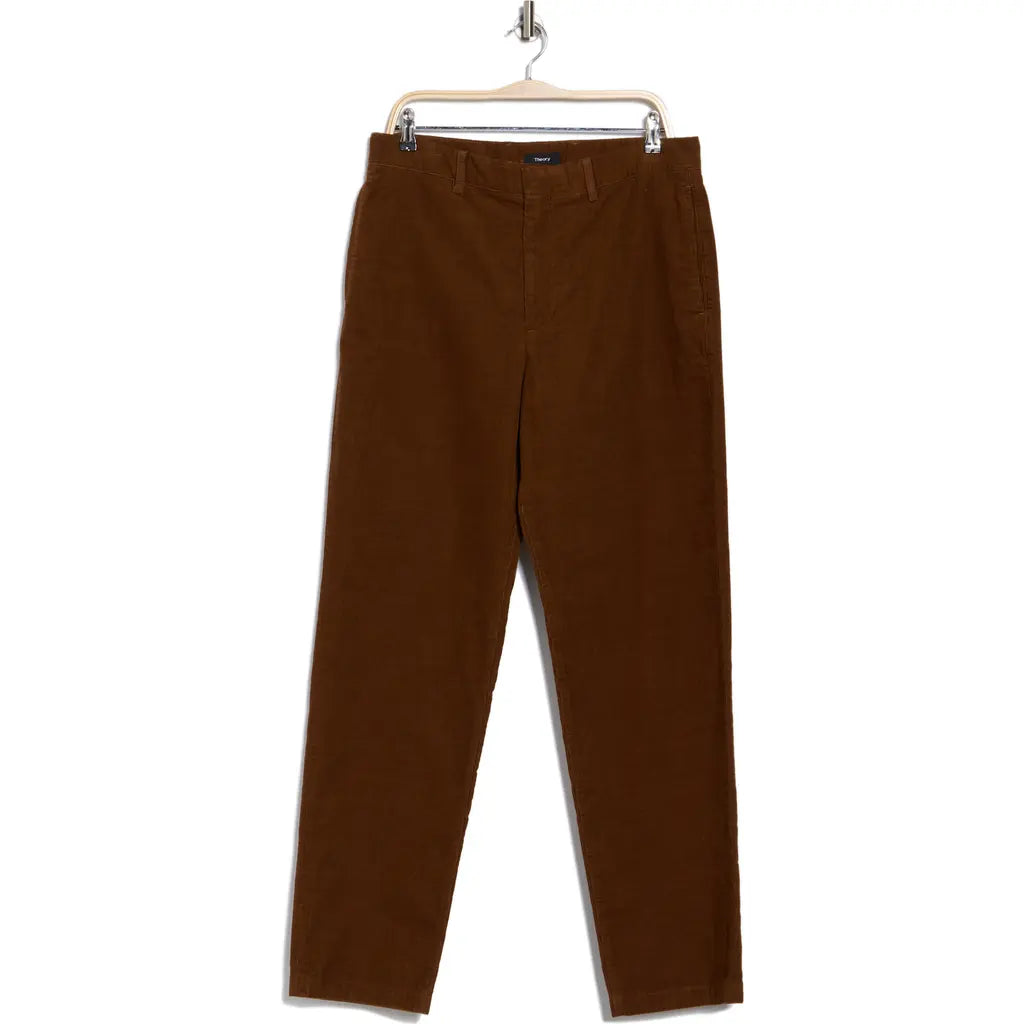 Theory Tapered Pant in Cotton Corduroy Warm Chestnut