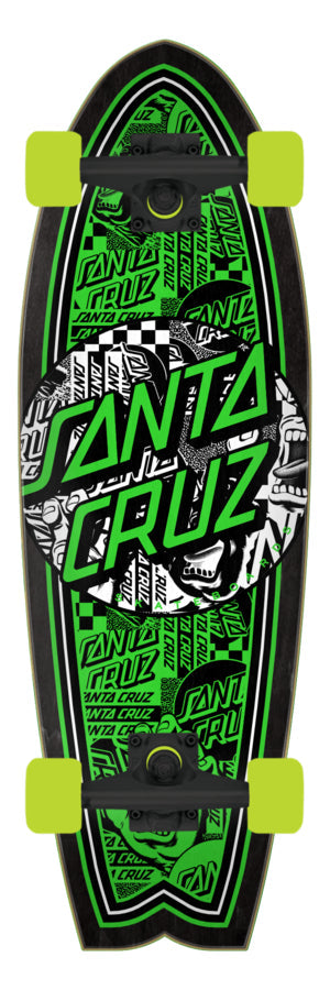 Santa Cruz Flier Collage Dot Shark Cruiser Skateboard 8.8” x 27.7”