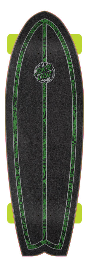 Santa Cruz Flier Collage Dot Shark Cruiser Skateboard 8.8” x 27.7”