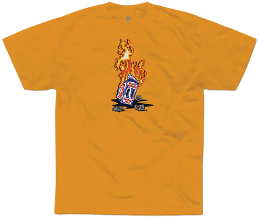 Black Label Skateboards Elijah Akerley Fire Brewed T Shirt Gold