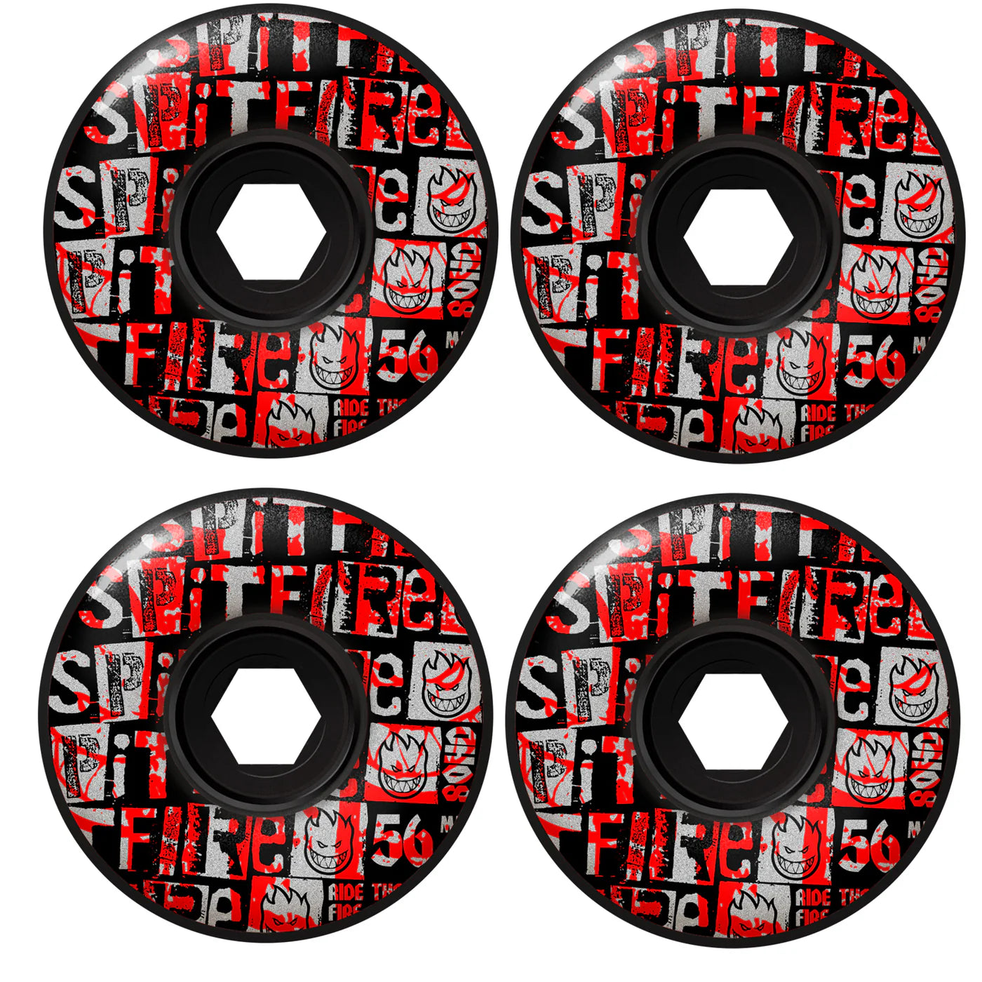 Spitfire Wheels 80HD Ransom Radial Full 56mm Black