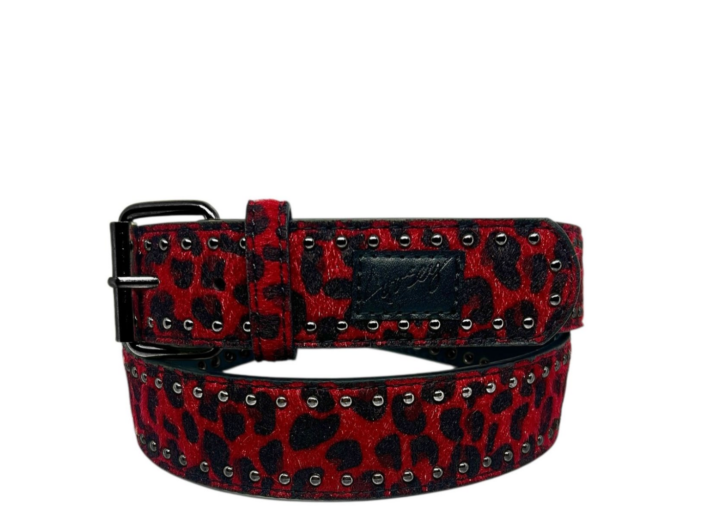 LOOSEY Belt CHEETAH RIVET BURGUNDY