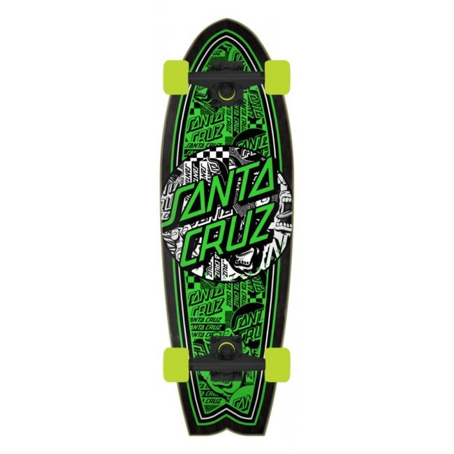 Santa Cruz Flier Collage Dot Shark Cruiser Skateboard 8.8” x 27.7”