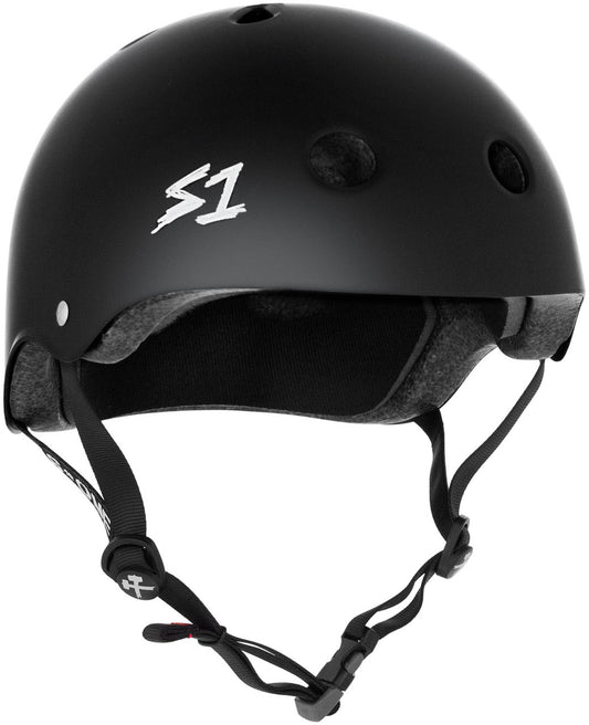 S1 LIFER CERTIFIED HELMET XL - MATTE BLACK W/ Red Strap