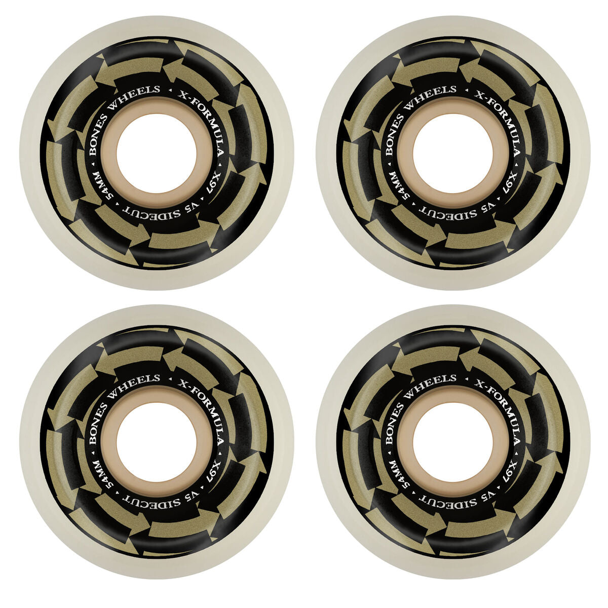 BONES 54mm 97a WHEELS X-FORMULA SKATEBOARD WHEELS HYPNO THERAPY V5 SIDECUT  4PK