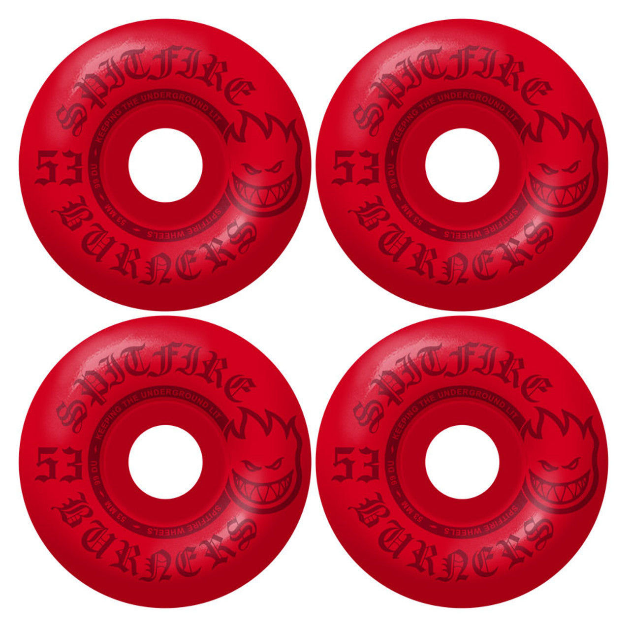Spitfire 53mm wheels Burners 53mm 99A Red