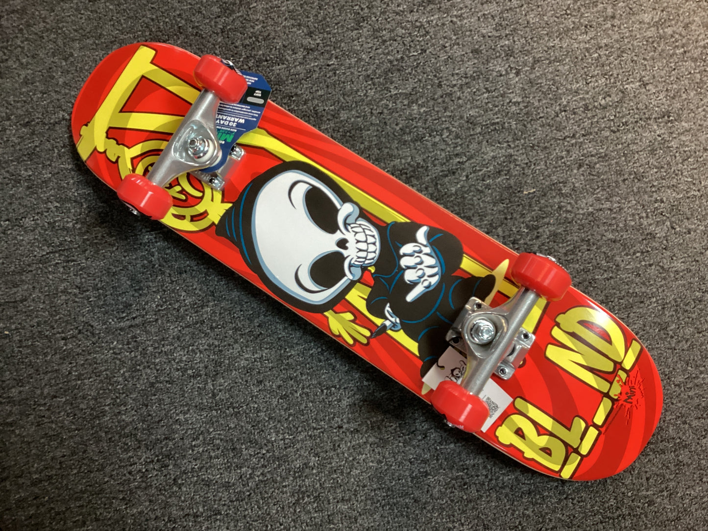 Blind Complete Soft Top Mini Skateboard Classic Hangman 7.0” RED