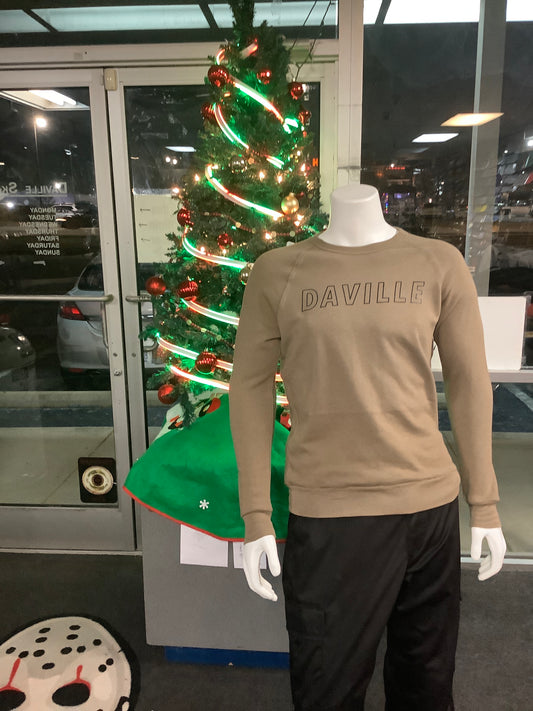 Daville Outline Logo Crew Medium Wheat Sweatshirt newdrop