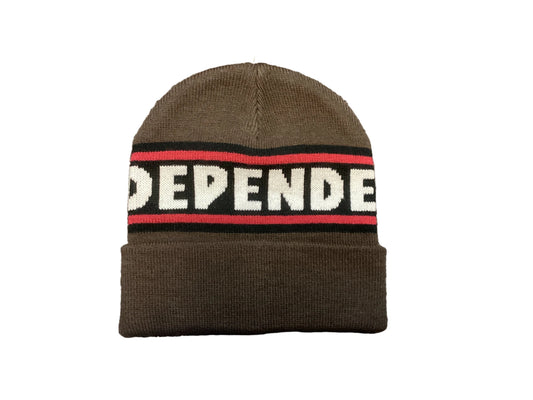 Independent beanie Bar Logo Long Shoreman Hat Chocolate
