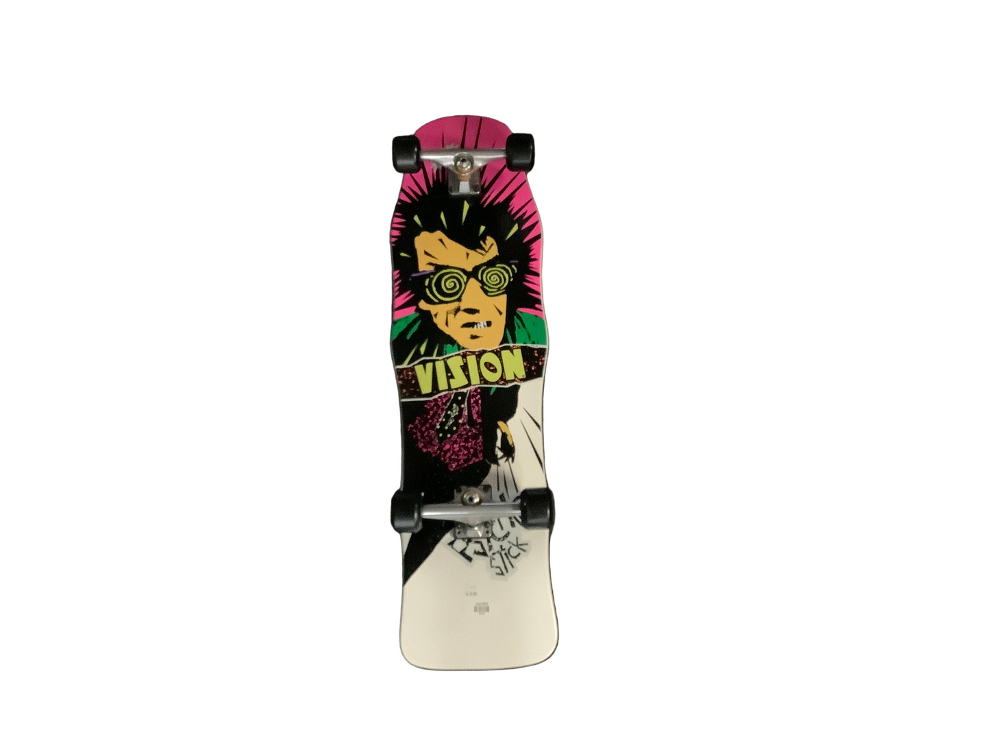 VISION Psycho Stick LONGBOARD COMPLETE SKATEBOARD - 10"X36" white