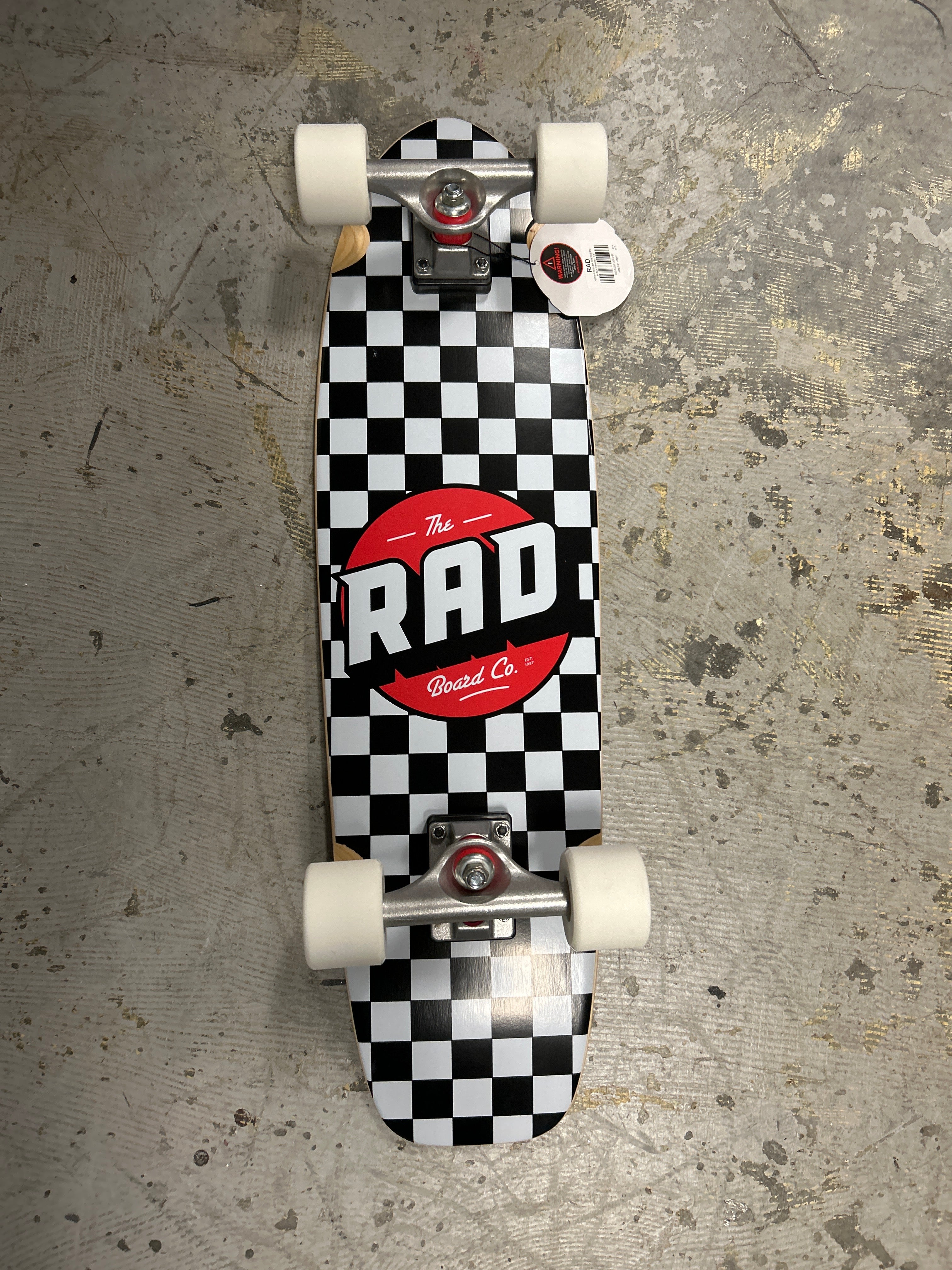 Rad Chequer Rad complete cruiser skateboard retro black & white checker – Daville ...