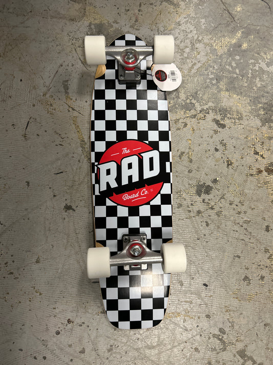 Rad complete cruiser skateboard retro black & white checker