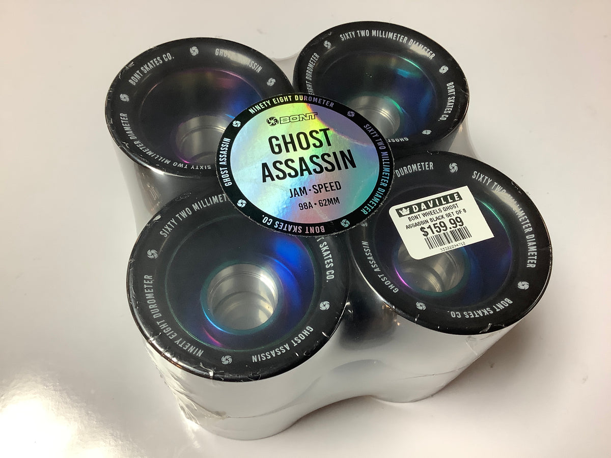 Bont Roller Skate Wheels GHOST ASSASSIN JAM-SPEED 98A - 62mm black indoor set of 8