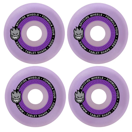 Spitfire F4 Tablet Lavender 52mm 99a Skateboard Wheels