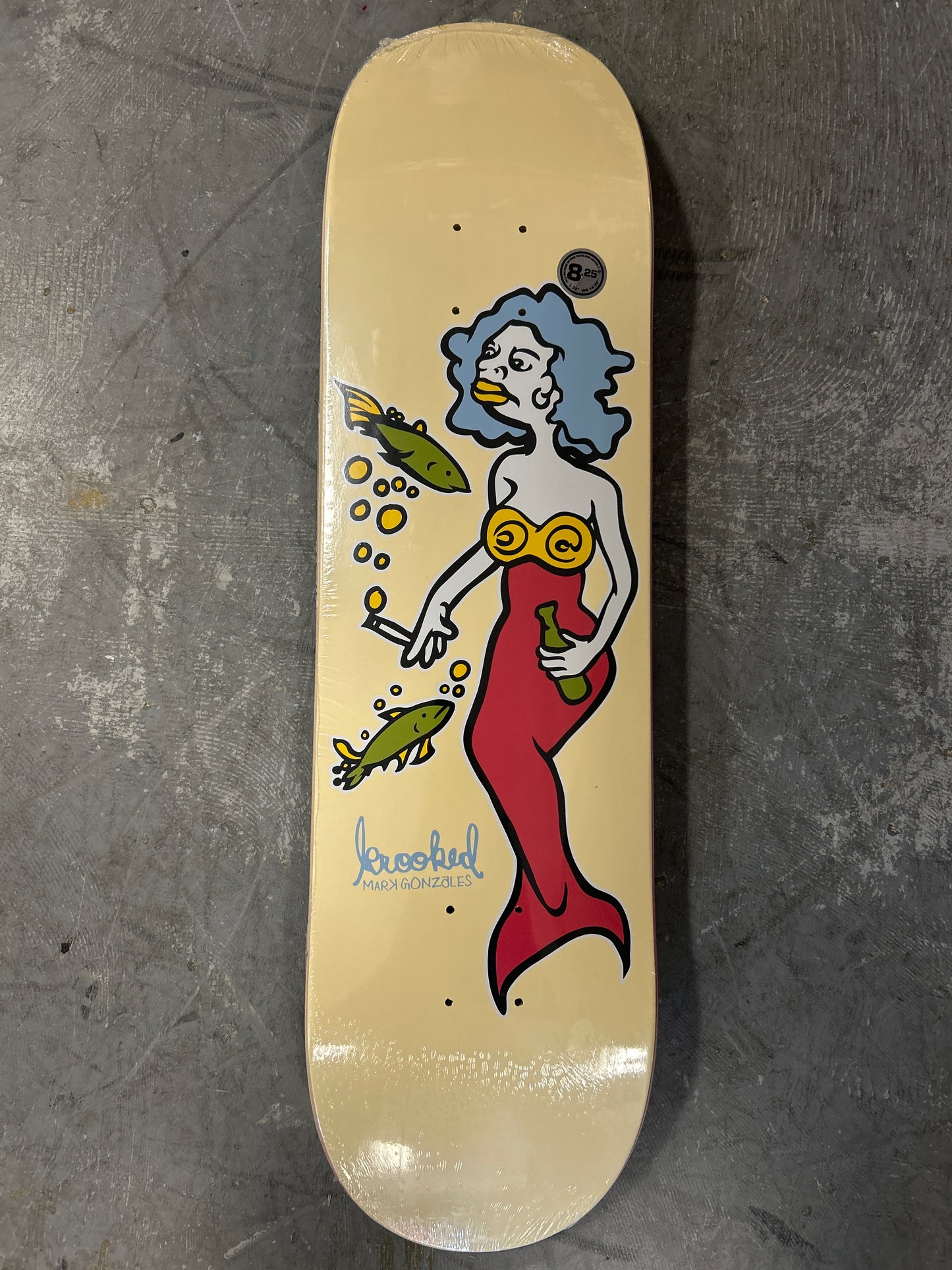 Krooked 8.25 Mark Gonzales Mermaid Deck Cream