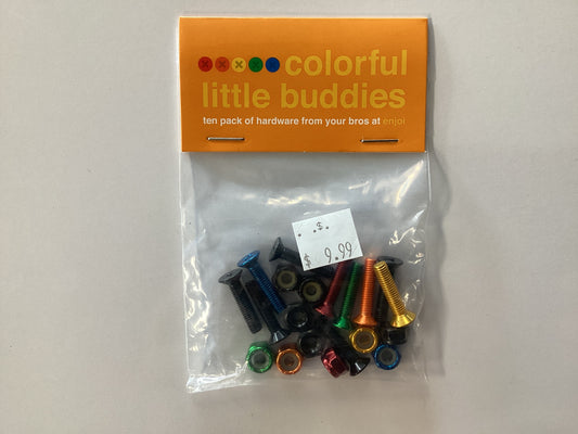 ENJOI COLORFUL LITTLE BUDDIES PHILLIPS HARDWARE 7/8” (10 bolts & 10 nuts) skateboard mounting hardware