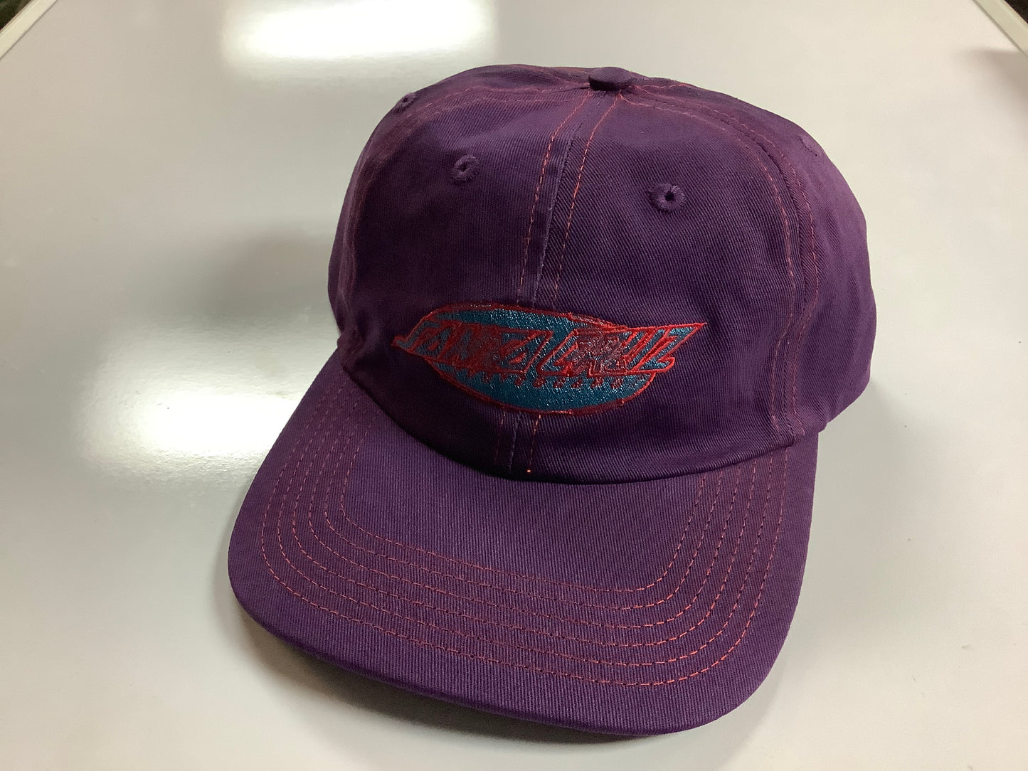 Santa Cruz Hat Fracture Oval Dot Snapback Unstructured Grape