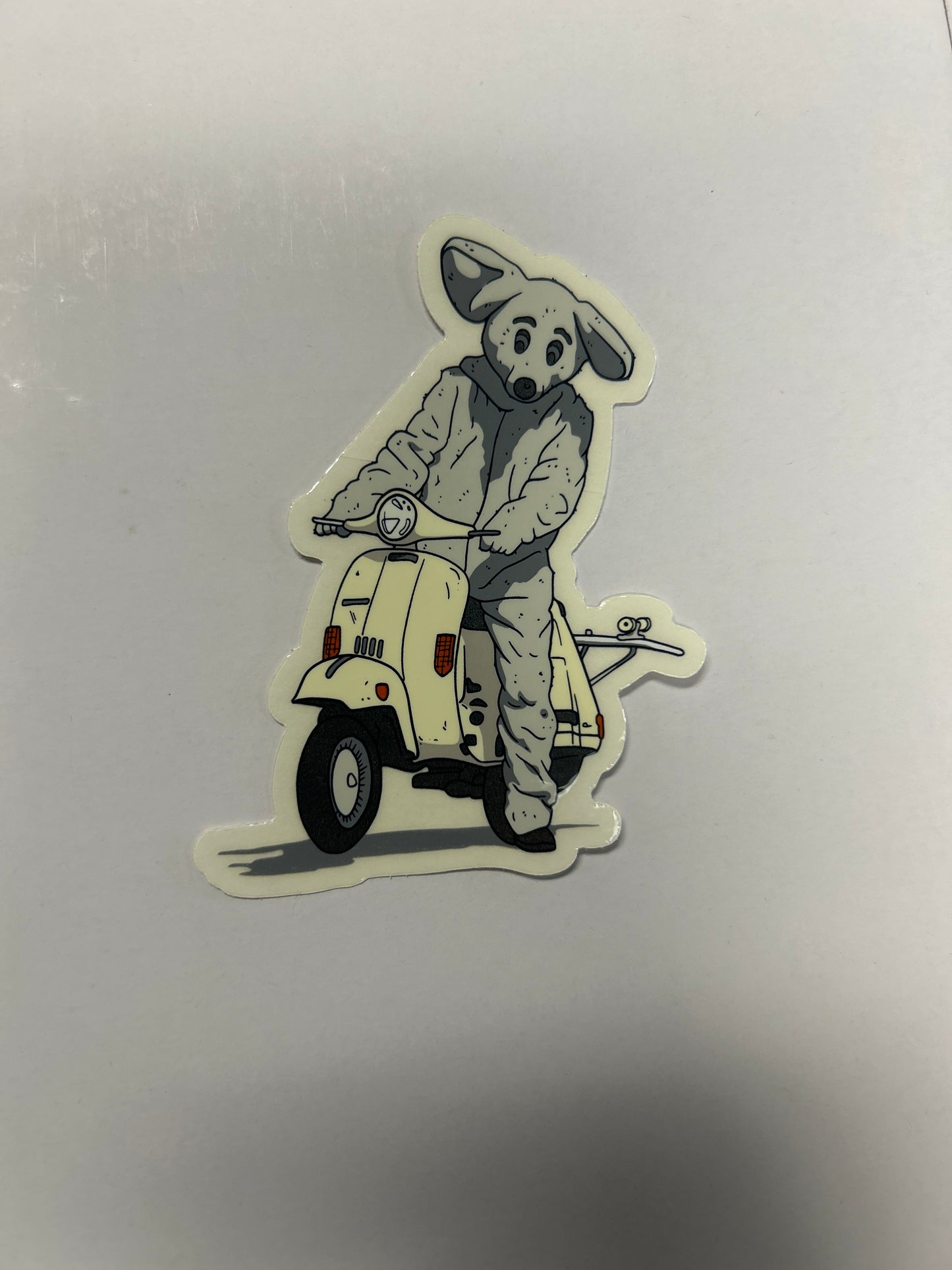 Girl Mouse Scooter Sticker