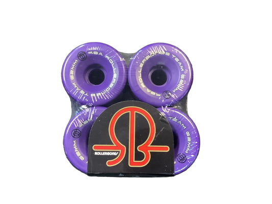 Rollerbones Team Logo wheels for roller skates 62mm 98A 8pk Purple