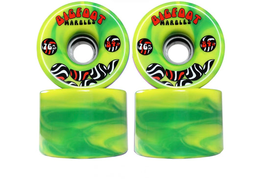 Bigfoot longboard cruiser skateboard wheels Marbles 76mm 84A yellow/green Soft Cruiser Filmer Wheels