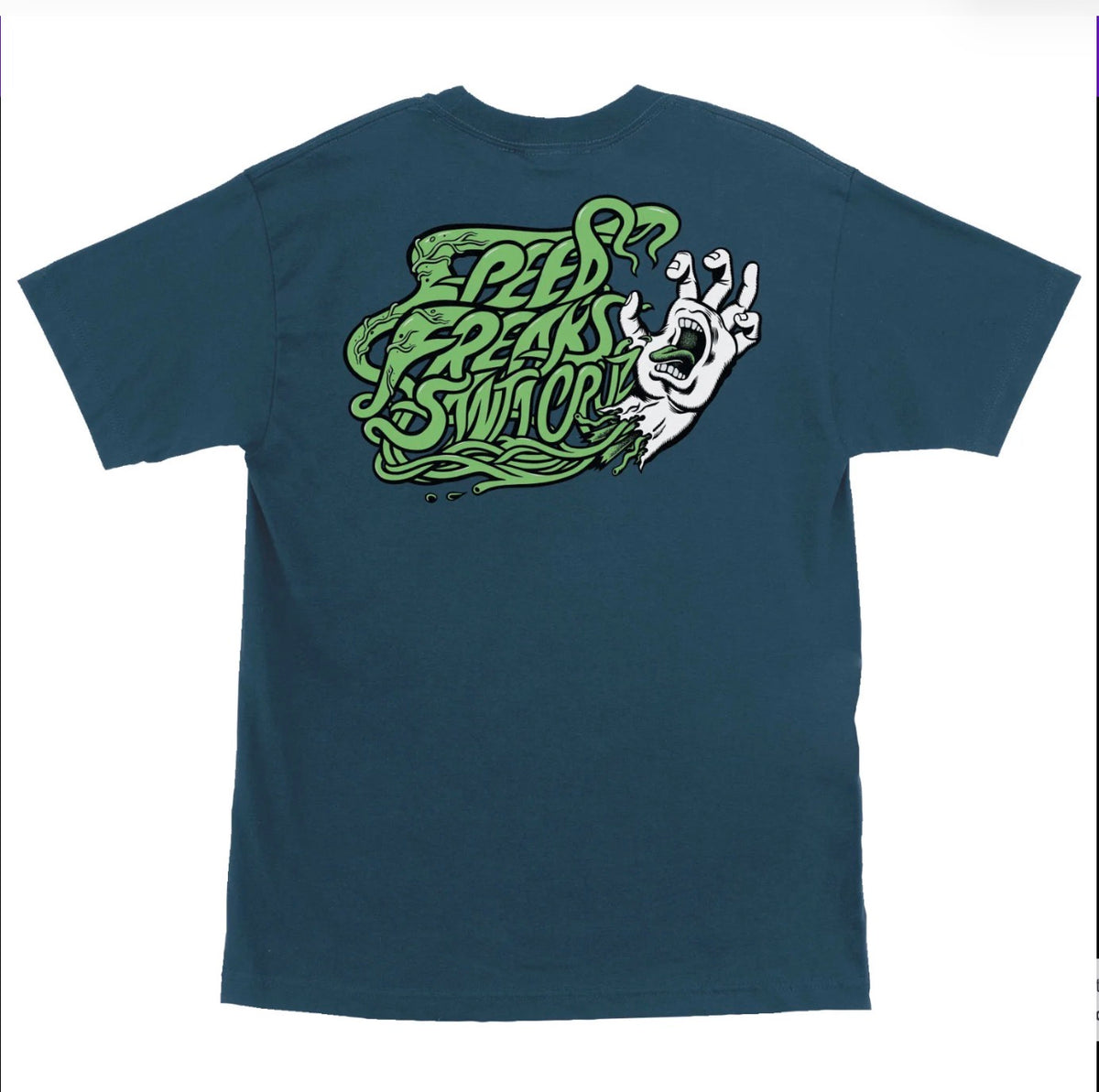 Santa Cruz Freaks Hand Heavyweight Shirt Harbor Blue
