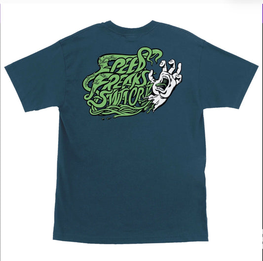 Santa Cruz Freaks Hand Heavyweight Shirt Harbor Blue