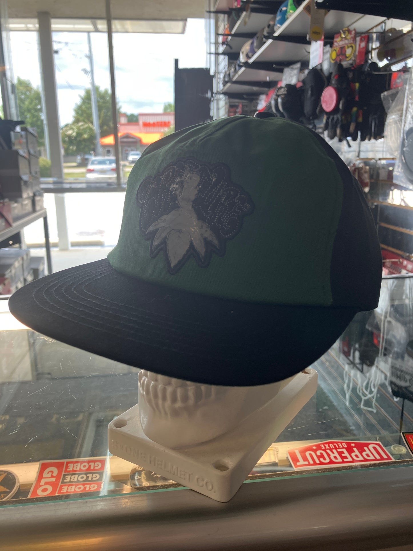 Creature Leaf Unstructured Patch SnapBack Hat Black/Green