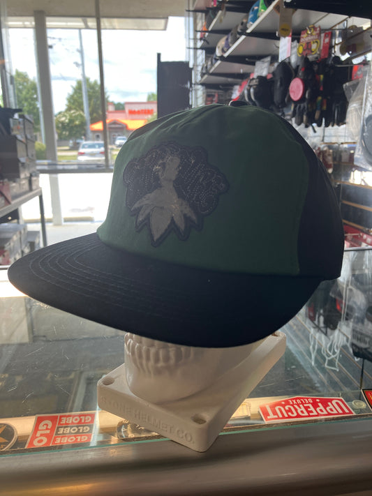 Creature Leaf Unstructured Patch SnapBack Hat Black/Green