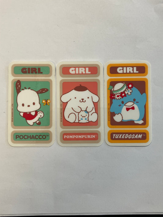 Girl Assorted stickers 3.25”