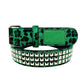 LOOSEY STUDDED GREEN CHEETAH BELT