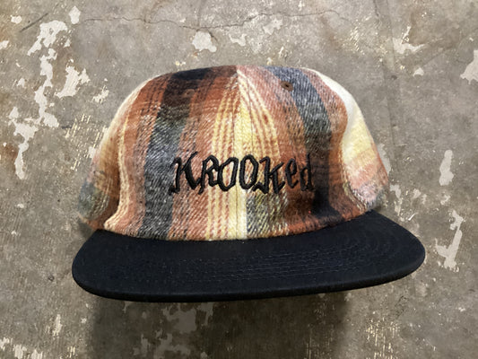 Krooked hat double ok script flannel black