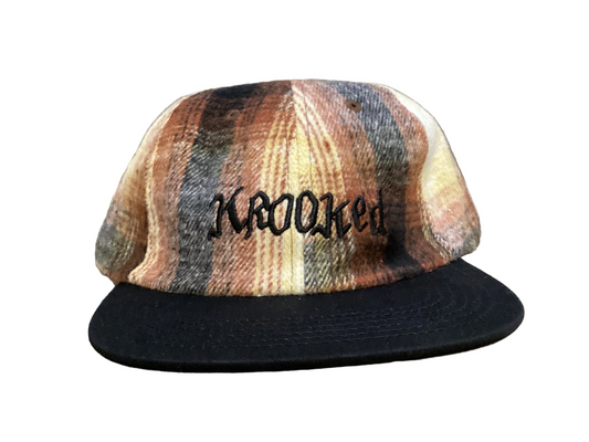 Krooked hat double ok script flannel black