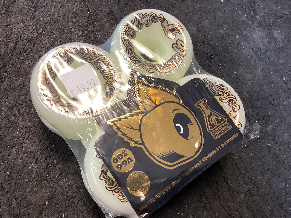 OJ Skateboard Wheels 60mm Combos Gold White 99A set of 4
