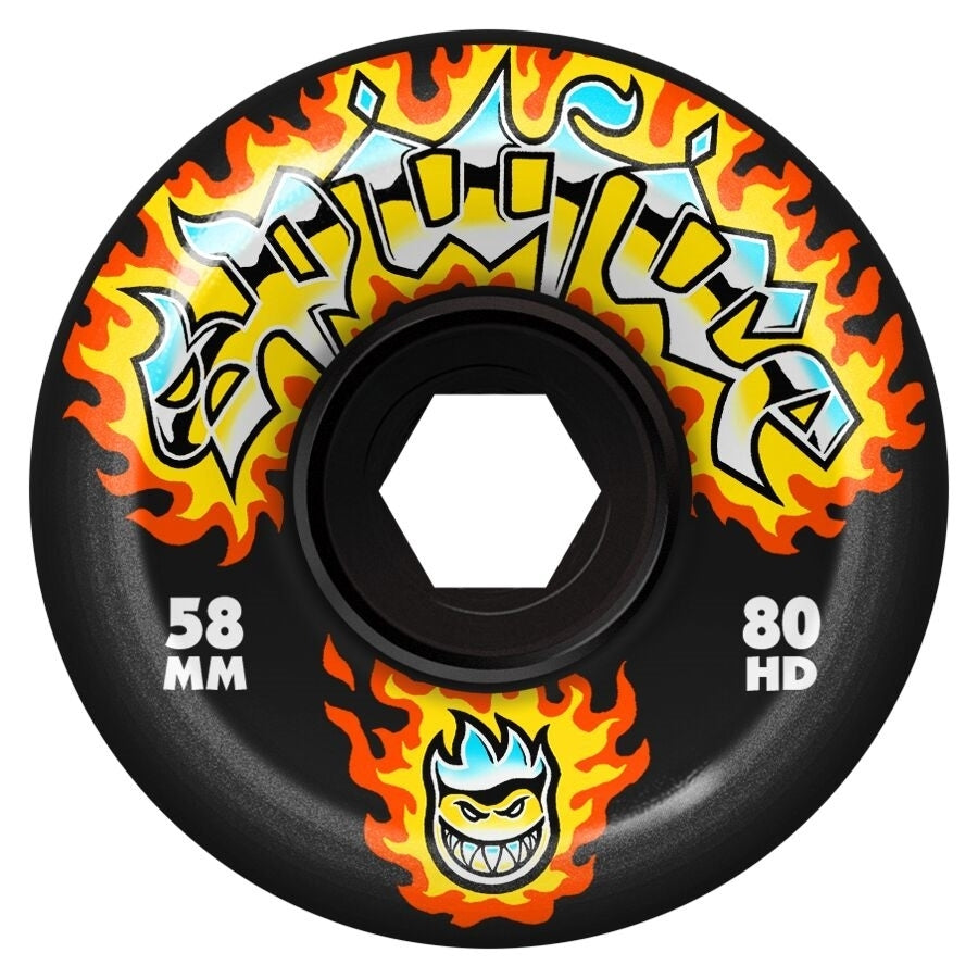 Spitfire 58mm 80HD Conical Full Chrome Venom Black Skateboard Wheels